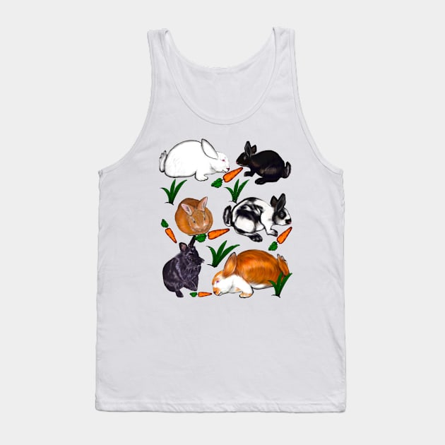 Rabbits bunny rabbits and carrots cute  ginger black and white bunny rabbit pattern Tank Top by Artonmytee